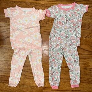 New Milkberry Floral Pajamas Set - Pink and White 2T